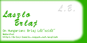 laszlo brlaj business card